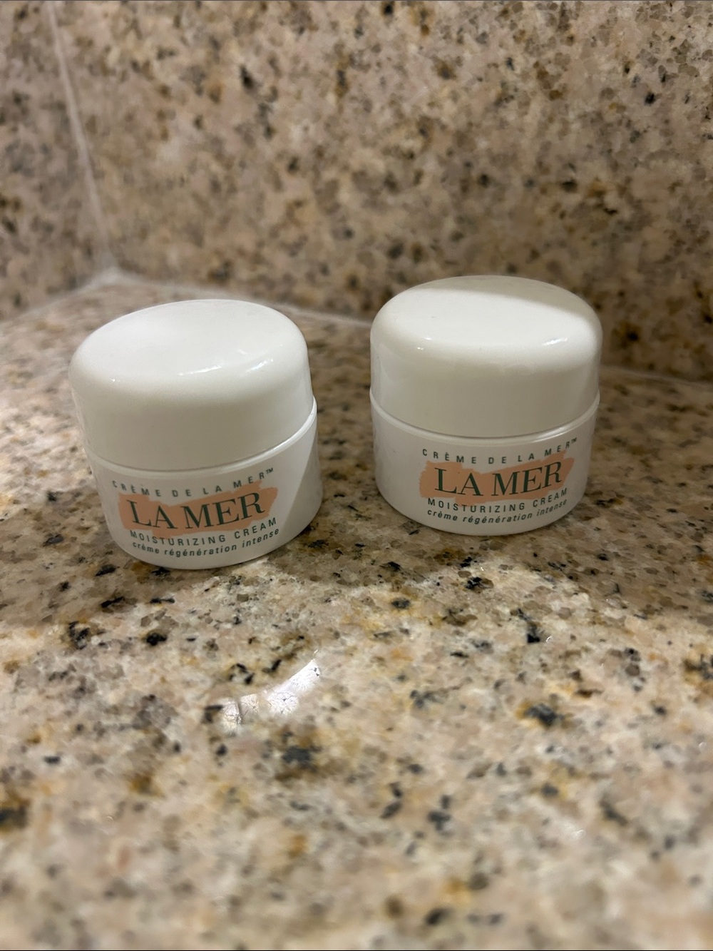 La Mer 2-Mini EMPTY Crème De La Mer Moisturizing Cream Jars 2 x 7 ml 0.24 oz.